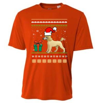 Poodle Dog Santa Hat Ugly Christmas Funny Dogs Lovers Xmas Cool Gift Cooling Performance Crew T-Shirt