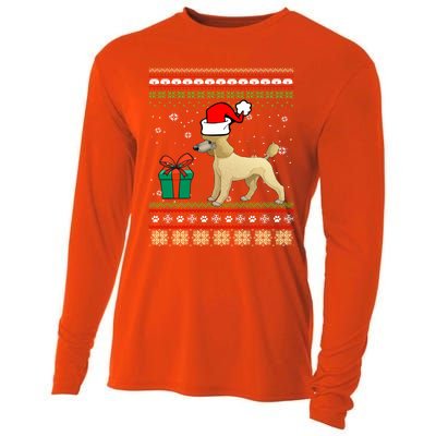 Poodle Dog Santa Hat Ugly Christmas Funny Dogs Lovers Xmas Cool Gift Cooling Performance Long Sleeve Crew