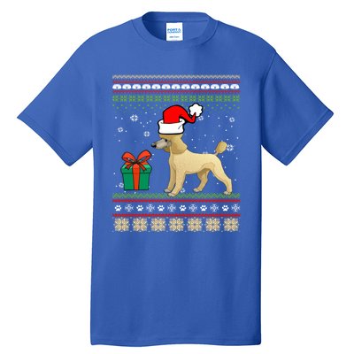 Poodle Dog Santa Hat Ugly Christmas Funny Dogs Lovers Xmas Cool Gift Tall T-Shirt