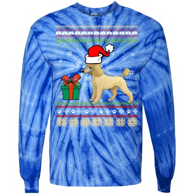 Poodle Dog Santa Hat Ugly Christmas Funny Dogs Lovers Xmas Cool Gift Tie-Dye Long Sleeve Shirt