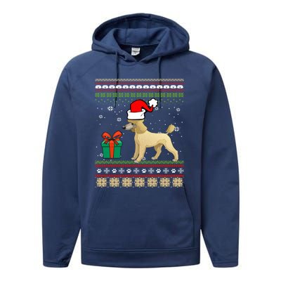 Poodle Dog Santa Hat Ugly Christmas Funny Dogs Lovers Xmas Cool Gift Performance Fleece Hoodie