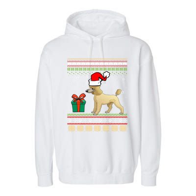 Poodle Dog Santa Hat Ugly Christmas Funny Dogs Lovers Xmas Cool Gift Garment-Dyed Fleece Hoodie