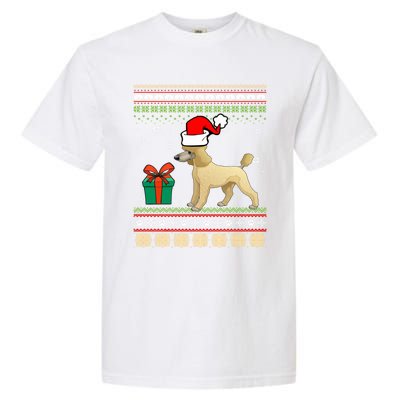 Poodle Dog Santa Hat Ugly Christmas Funny Dogs Lovers Xmas Cool Gift Garment-Dyed Heavyweight T-Shirt