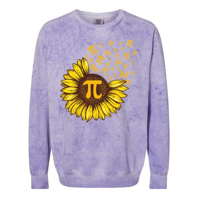 Pi Day Sunflower Floral Flower Colorblast Crewneck Sweatshirt