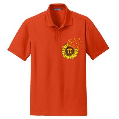 Pi Day Sunflower Floral Flower Dry Zone Grid Polo