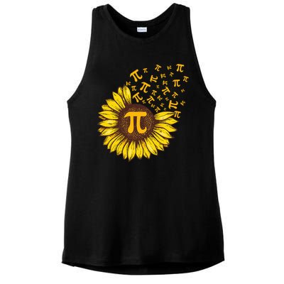 Pi Day Sunflower Floral Flower Ladies PosiCharge Tri-Blend Wicking Tank