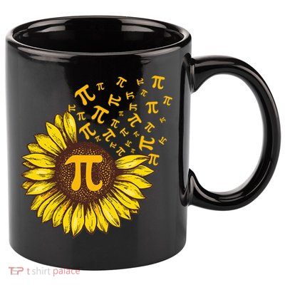 Pi Day Sunflower Floral Flower 11oz C Handle Ceramic Mug