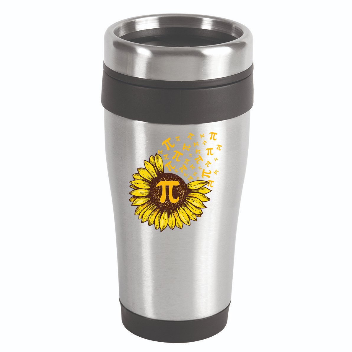 Pi Day Sunflower Floral Flower 16oz Travel Tumbler