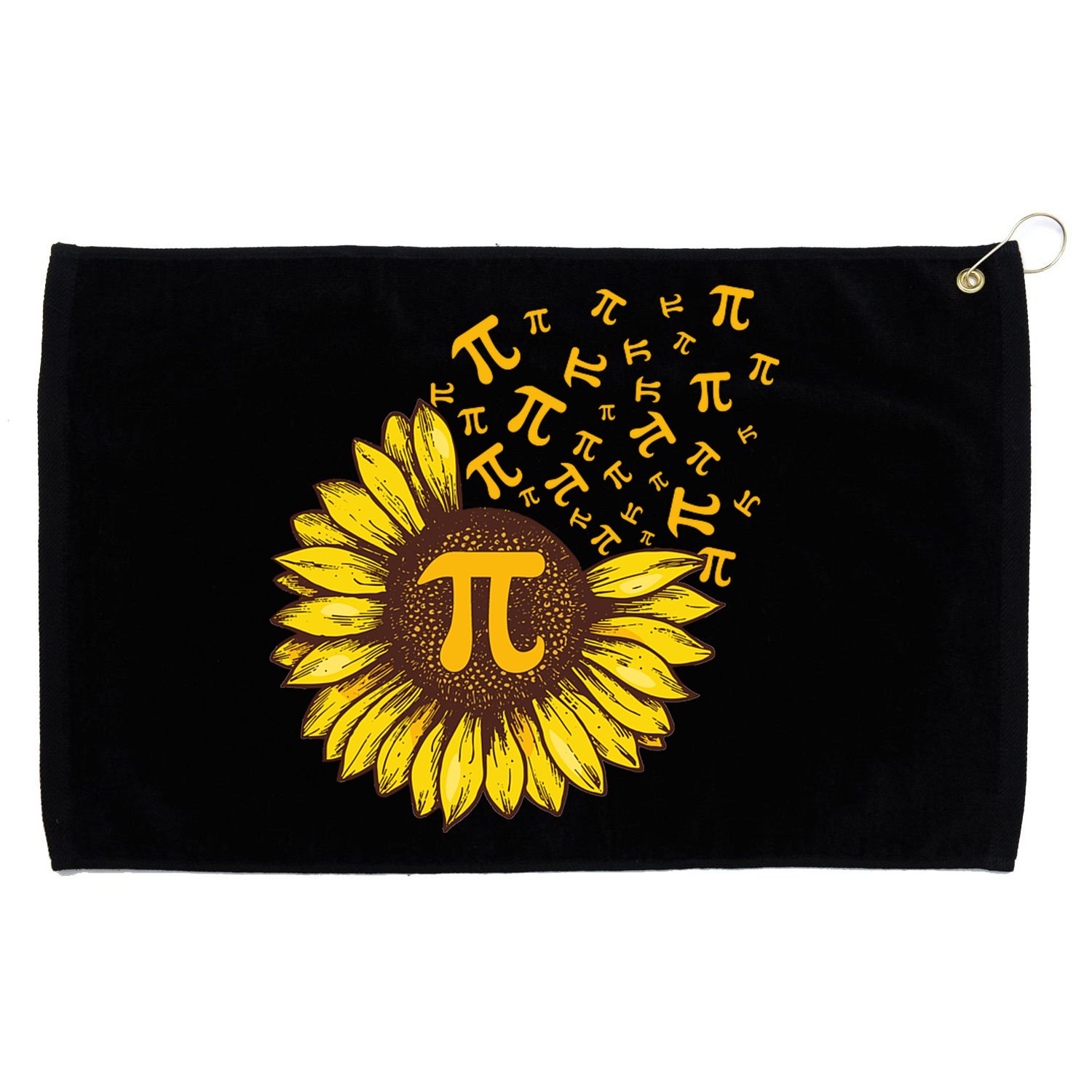 Pi Day Sunflower Floral Flower Grommeted Golf Towel