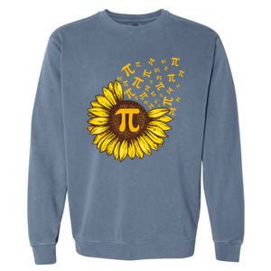 Pi Day Sunflower Floral Flower Garment-Dyed Sweatshirt