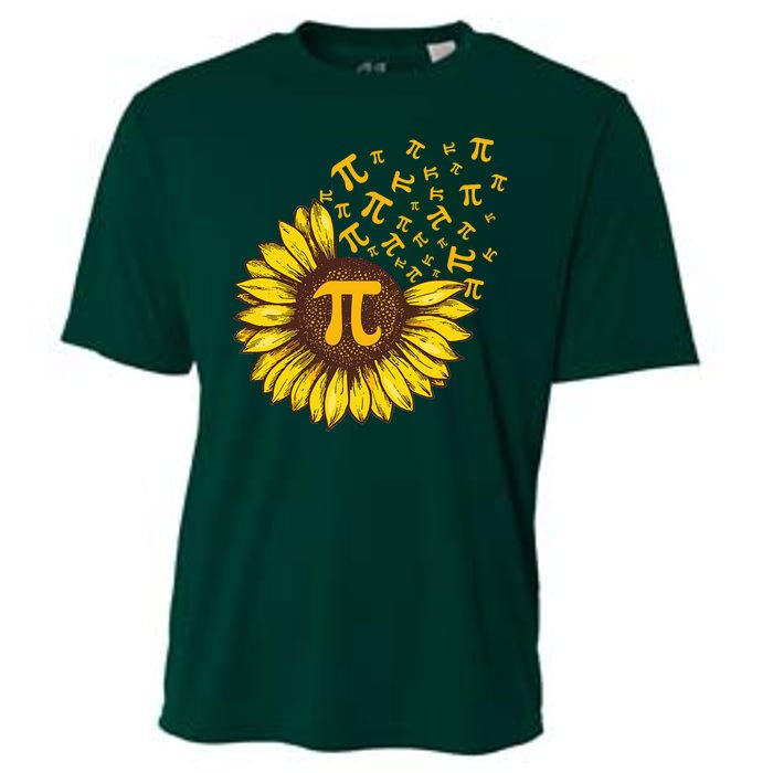 Pi Day Sunflower Floral Flower Cooling Performance Crew T-Shirt