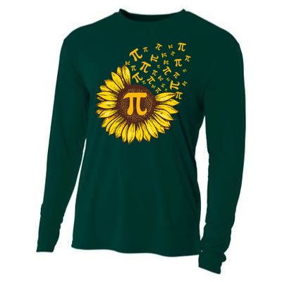 Pi Day Sunflower Floral Flower Cooling Performance Long Sleeve Crew