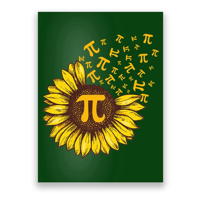 Pi Day Sunflower Floral Flower Poster