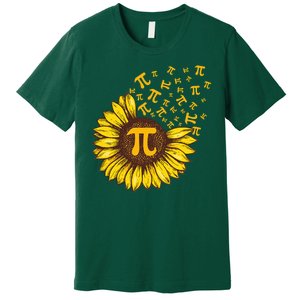 Pi Day Sunflower Floral Flower Premium T-Shirt