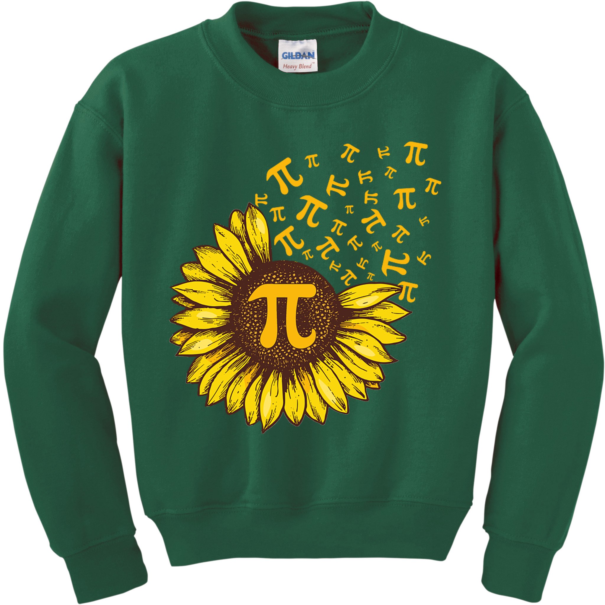 Pi Day Sunflower Floral Flower Kids Sweatshirt