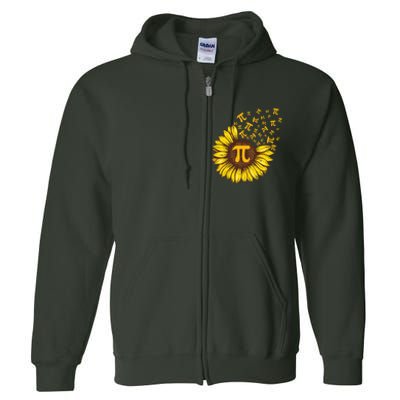 Pi Day Sunflower Floral Flower Full Zip Hoodie