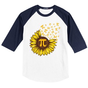 Pi Day Sunflower Floral Flower Baseball Sleeve Shirt