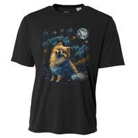 Pomeranian Dog Starry Night Dogs Lover Gifts Graphic Cooling Performance Crew T-Shirt