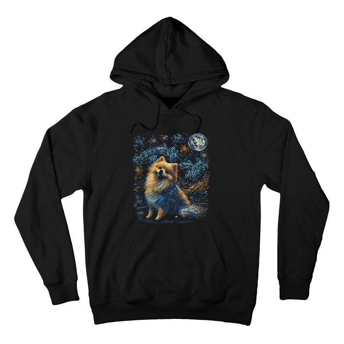 Pomeranian Dog Starry Night Dogs Lover Gifts Graphic Hoodie