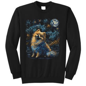 Pomeranian Dog Starry Night Dogs Lover Gifts Graphic Sweatshirt