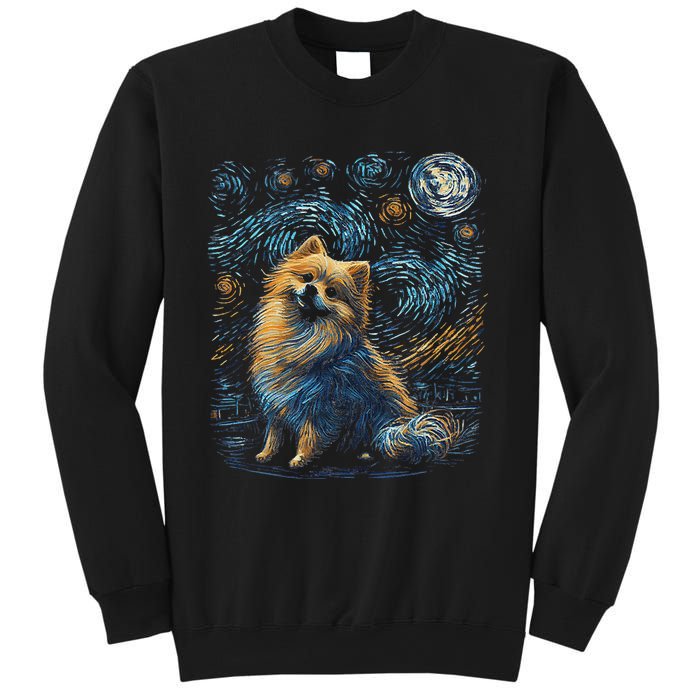 Pomeranian Dog Starry Night Dogs Lover Gifts Graphic Sweatshirt