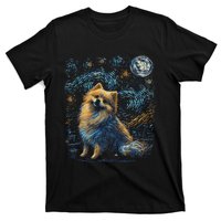 Pomeranian Dog Starry Night Dogs Lover Gifts Graphic T-Shirt