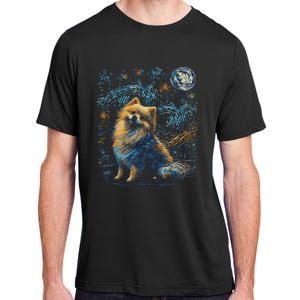 Pomeranian Dog Starry Night Dogs Lover Gifts Graphic Adult ChromaSoft Performance T-Shirt