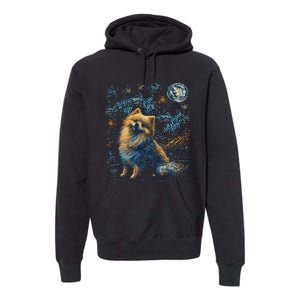 Pomeranian Dog Starry Night Dogs Lover Gifts Graphic Premium Hoodie