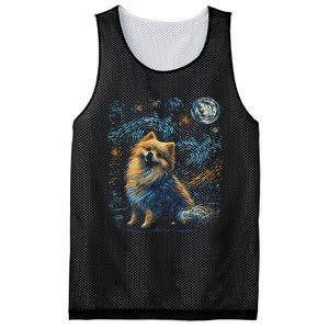 Pomeranian Dog Starry Night Dogs Lover Gifts Graphic Mesh Reversible Basketball Jersey Tank