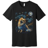 Pomeranian Dog Starry Night Dogs Lover Gifts Graphic Premium T-Shirt