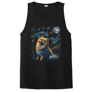 Pomeranian Dog Starry Night Dogs Lover Gifts Graphic PosiCharge Competitor Tank