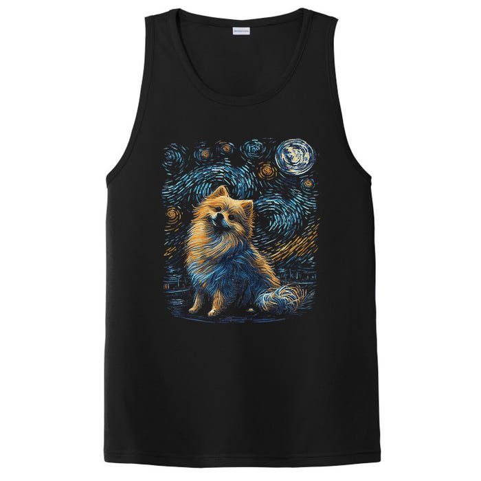 Pomeranian Dog Starry Night Dogs Lover Gifts Graphic PosiCharge Competitor Tank