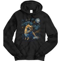 Pomeranian Dog Starry Night Dogs Lover Gifts Graphic Tie Dye Hoodie