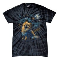 Pomeranian Dog Starry Night Dogs Lover Gifts Graphic Tie-Dye T-Shirt