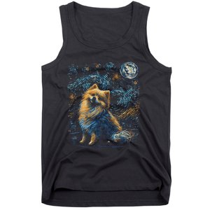 Pomeranian Dog Starry Night Dogs Lover Gifts Graphic Tank Top