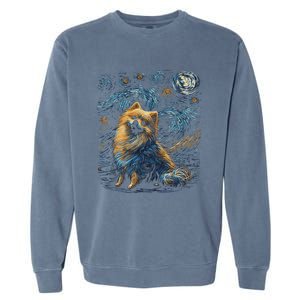 Pomeranian Dog Starry Night Dogs Lover Gifts Graphic Garment-Dyed Sweatshirt