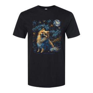 Pomeranian Dog Starry Night Dogs Lover Gifts Graphic Softstyle CVC T-Shirt