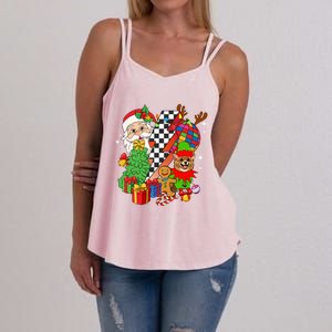 Pomeranian Dog Santa Claus Christmas Retro Pomeranian Xmas Gift Women's Strappy Tank