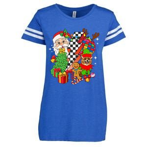 Pomeranian Dog Santa Claus Christmas Retro Pomeranian Xmas Gift Enza Ladies Jersey Football T-Shirt