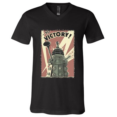 Propoganda Dalek Scifi Fan 60th Anniversary V-Neck T-Shirt