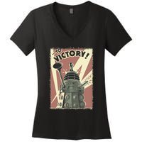 Propoganda Dalek Scifi Fan 60th Anniversary Women's V-Neck T-Shirt