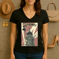 Propoganda Dalek Scifi Fan 60th Anniversary Women's V-Neck T-Shirt