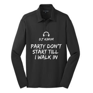 Party Dont Start Till I Walk In Silk Touch Performance Long Sleeve Polo