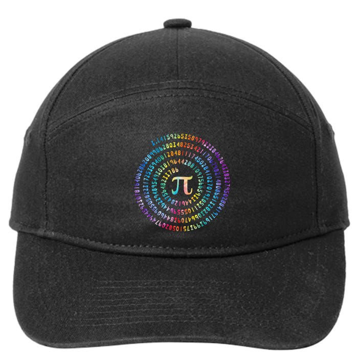 Pi Day Spiral Pi Math Design For Pi Day 3.14 Mathematical 7-Panel Snapback Hat