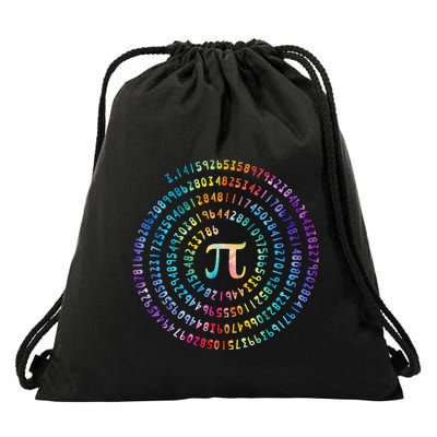 Pi Day Spiral Pi Math Design For Pi Day 3.14 Mathematical Drawstring Bag