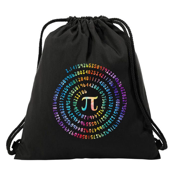 Pi Day Spiral Pi Math Design For Pi Day 3.14 Mathematical Drawstring Bag