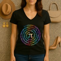 Pi Day Spiral Pi Math Design For Pi Day 3.14 Mathematical Women's V-Neck T-Shirt