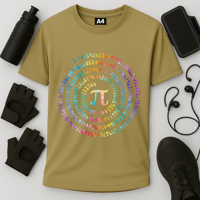 Pi Day Spiral Pi Math Design For Pi Day 3.14 Mathematical Cooling Performance Crew T-Shirt