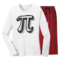 Pi Day Symbol Women's Long Sleeve Flannel Pajama Set 