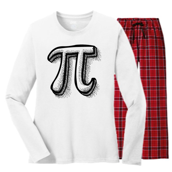 Pi Day Symbol Women's Long Sleeve Flannel Pajama Set 